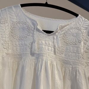 White hand embroidered Mexican blouse